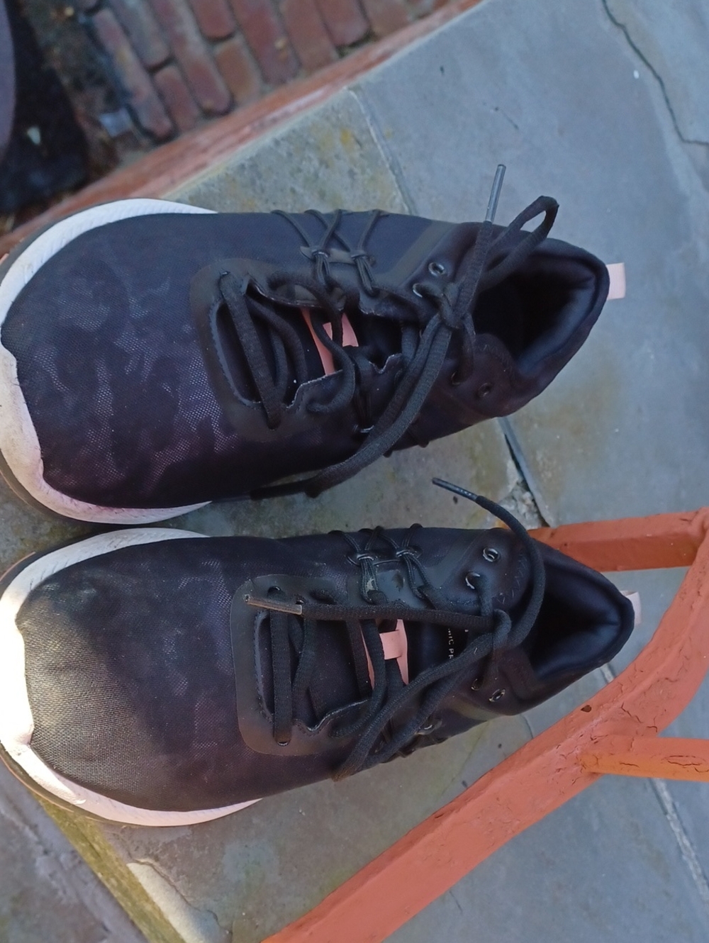 Ryka Black Athletic Sneakers with Pink Trim